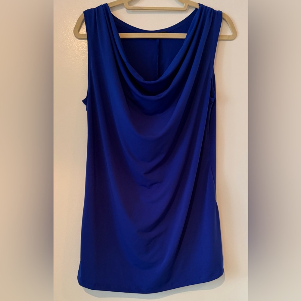 Bella Flore Blue Draped Sleeveless Top-Size XL